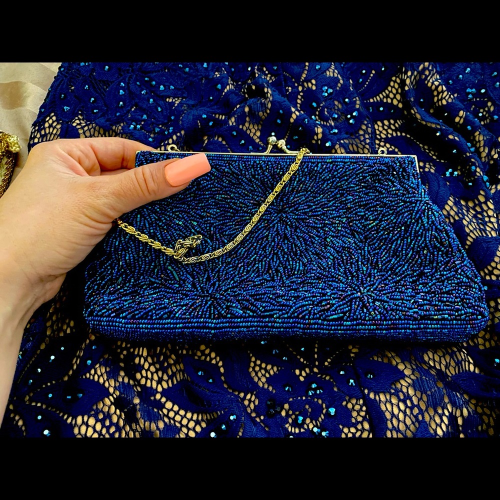 Beaded Blue Evening Bag